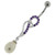 Jeweled Fancy Pearl Silver Dangling Curved Bar Belly Ring - Purple