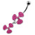 Multi Jeweled Bio-Hazard Navel Belly Piercing - Pink