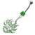 Multi Jeweled Burning Mask Belly Button Ring - Peridot