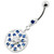 Jeweled Flower navel piercing - Dark Blue