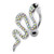 Multi Jeweled Snake Dangling Belly Banana - Red