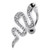 Multi Jeweled Snake Dangling Belly Banana - Clear