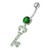 Jeweled Heart Key Dangling Belly Ring - Emerald