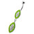 Multi Jeweled Twin Oval belly bar - Peridot