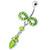 Jeweled Infinity Dangling Navel belly bar - Peridot