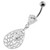 Jeweled Tear Drop Pattern belly piercing - Clear