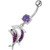 Jumping Jeweled Dolphin Dangling Belly Bar - Purple