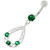 Oval Shape with Triple Stone Jeweled Belly Ring - Emerald