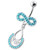 Sexy Infinity Dangling Belly bar - Aqua