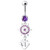 Ship Helm with Anchor Navel Belly Ring - Purple