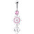 Ship Helm with Anchor Navel Belly Ring - Pink