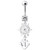 Ship Helm with Anchor Navel Belly Ring - Clear