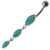 Silver Fancy Stones Jeweled Dangling  SS Bar Navel Ring - Aqua