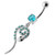 Snake Jeweled Dangling Belly Ring - Aqua