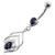 Tear Drop Jewel in Lotus Leaf Belly Button Ring - Purple