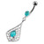 Tear Shape Cut out with Tear Gem Navel Belly Button Piercing - Aqua