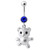 Teddy Bear Navel Belly Ring - Dark Blue