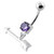 Trendy Arrow belly piercing ring - Purple