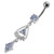 triangled Jewel Fancy Dangling Belly Ring - Lavender