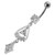 triangled Jewel Fancy Dangling Belly Ring - Clear