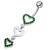 Triple Jeweled Heart Silver Dangling SS Navel Banana Ring - Emerald