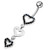 Triple Jeweled Heart Silver Dangling SS Navel Banana Ring - Black