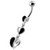 Trible Heart Jeweled Dangling Navel Belly Ring - Black