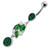  Fancy Dangling With SS Banana Navel Ring - Emerald