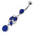  Fancy Dangling With SS Banana Navel Ring - Dark blue