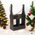39CM WOODEN BLACK 2 BOTTLE WINE HOLDER
