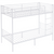 Twin Over Twin Bunk Bed for Kids Teens Adults, Heavy Duty Metal Bunk Bed with Ladder & Full-Length Guard Rail & Storage Space, White