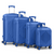 Premium ABS Luggage Set with Diamond Pattern & Non-TSA Locks (4-Piece, Navy Blue)