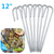 8PCS Heavy Duty Trampoline J-Shaped Metal Wind Stakes Pegs Tent Ground Anchor-