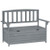 Outsunny Garden Storage Bench, 2 Seater Fir Wood Outdoor Bench, Dark Grey