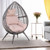 Outdoor Indoor Rattan Egg Chair Wicker Weave Teardrop Chair with Cushion - Beige
