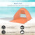Outsunny Pop up Beach Tent, UV 30+ Sun Shelter with Carry Bag, 2x1.5m for 2-3 Person, Orange