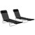 Outsunny 2 Pieces Sun Loungers Foldable Reclining Chair with Headrest Black - Black