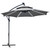 Outsunny 3(m) Cantilever Parasol Hanging Banana Umbrella w/ lights, Light Grey - Light Grey