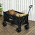 Outsunny Foldable Garden Cart, Outdoor Utility Wagon with Carry Bag, Black