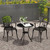 Outsunny 3 PCs Garden Bistro Set Outdoor Garden Furniture Set w/ Umbrella Hole