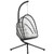 Outsunny PE Hanging Swing Chair w/ Thick Cushion, Patio Hanging Chair, Black