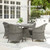 Outsunny Rattan Dining Set for 4 with Cushions and Umbrella Hole, Grey