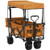 Outsunny Outdoor Push Pull Wagon Stroller Cart w/ Canopy Top Orange