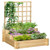 Outsunny 3 Tier Wooden Garden Planters with Trellis for Vine Climbing Plants