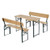 Outsunny 3 pcs Wooden Table Bench Set