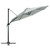 3m Cantilever Roma Parasol Patio Sun Umbrella with LED Solar Light, Grey