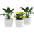 Outsunny Set of 3 Round Plant Pots Outdoor 22cm for Garden, White