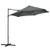 2.5M Garden Cantilever Parasol W/ 360 Rotation and Cross Base, Dark Grey