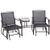 Double Glider Rocking Chairs Garden Table High Back Conversation Duo Set