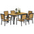 Outsunny 6 Seater Aluminium Garden Dining Set with Stackable Chairs - Natural wood finish